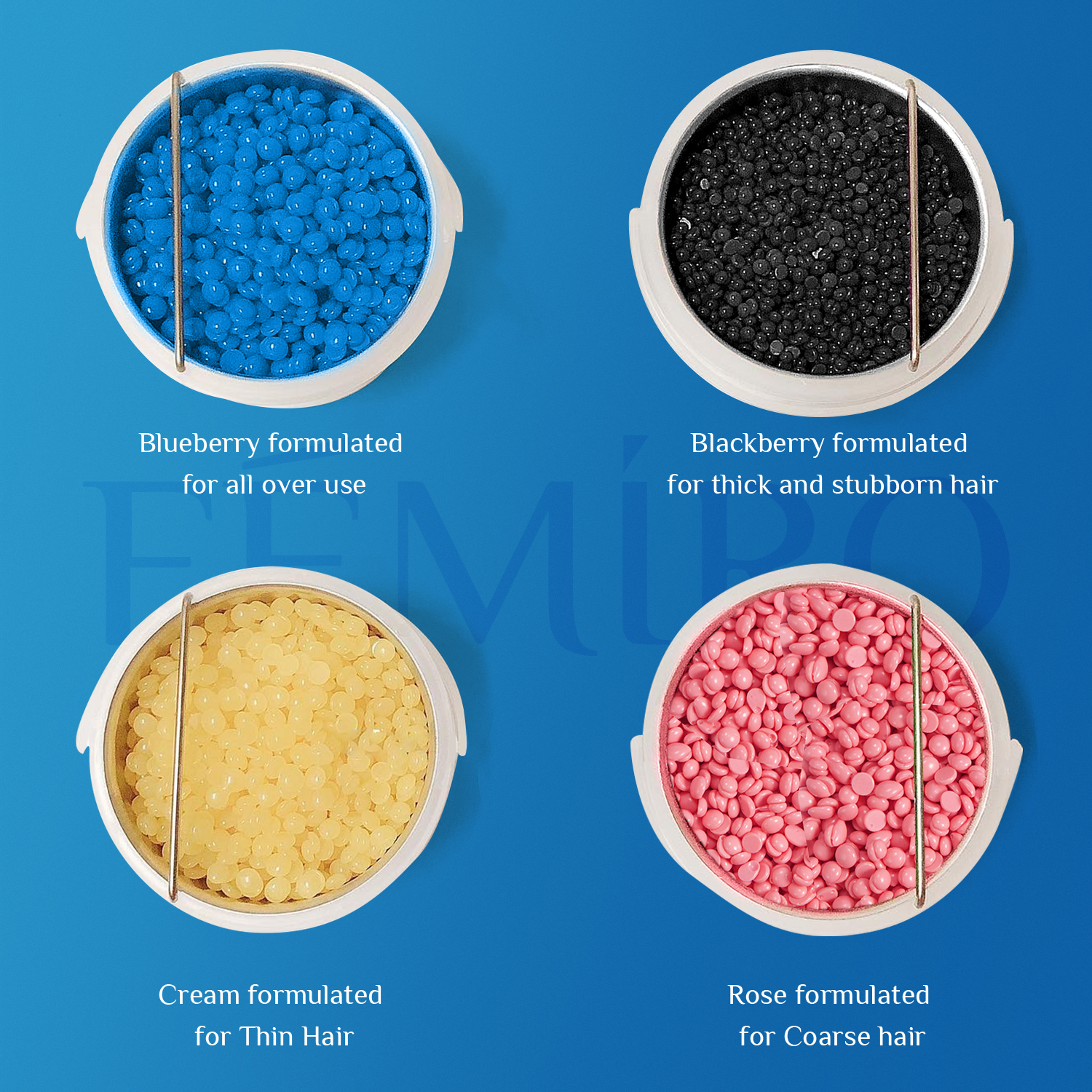 femiro wax beads types.